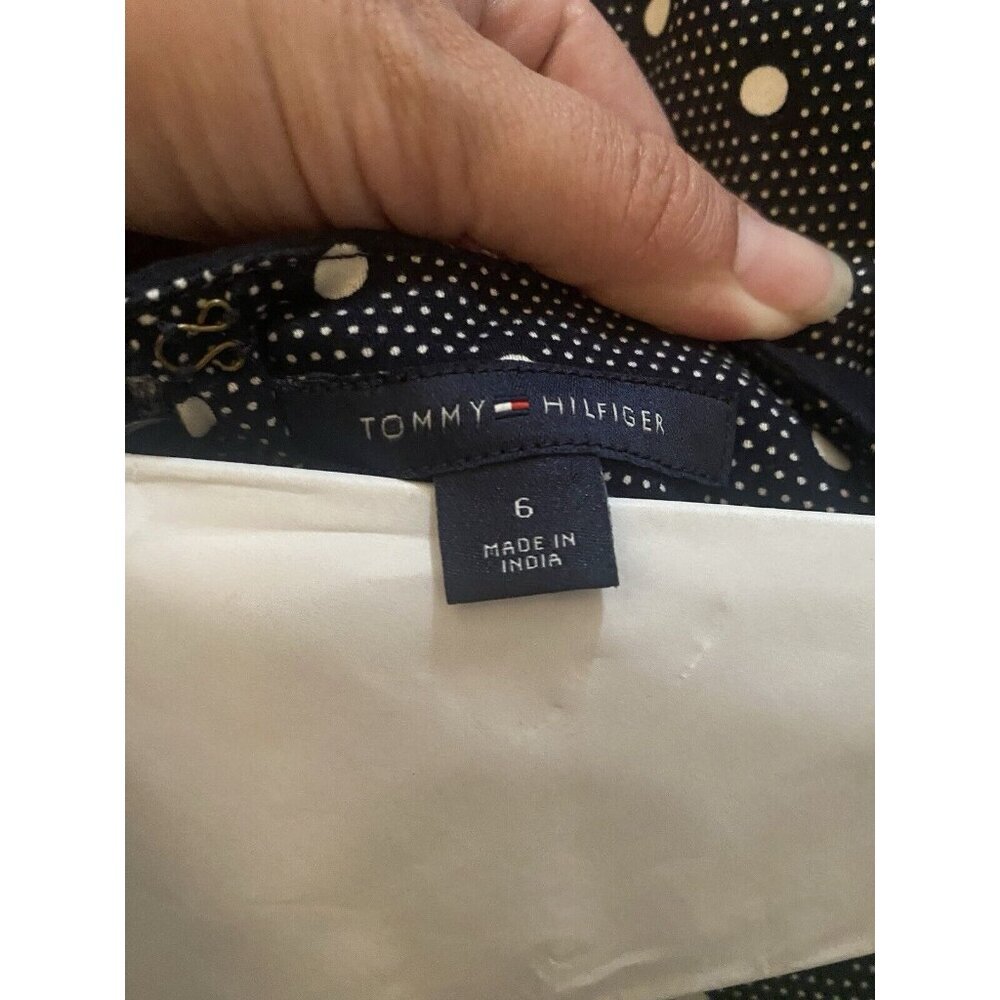 3/$15 SALE - Tommy Hilfiger Blue/White Polka Dot Sheath Dress Women’s Size 6 - Picture 8 of 10